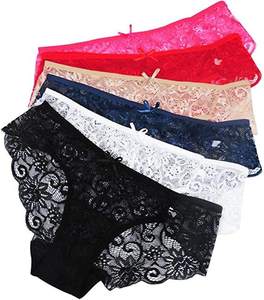 Culottes en dentelle noire pour femmes, lingerie transparente, sous-vêtements sexy, coupe sans couture - Product Image 4