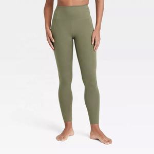 <b>Women's</b> High Rise <b>Yoga</b> <b>Pants</b> Solid Color Relaxed Fit Stretchy Leggings for Sports Gym Workout - Product Image 1
