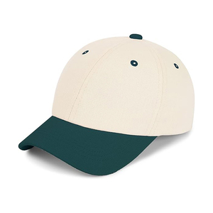 Gorra de béisbol de 5 paneles con costuras en contraste, de mezclilla bicolor, algodón, correa ajustable, unisex, vintage, lavada, transpirable, impermeable, con lazos. - Product Image 1