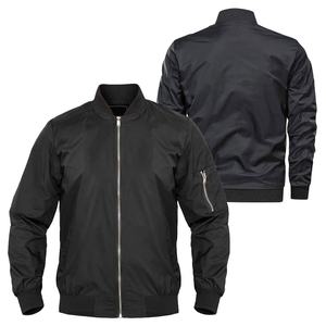 Blouson aviateur personnalisé de grande taille en polyester à fermeture éclair complète en nylon pour la saison d'hiver de couleur noire - Product Image 3