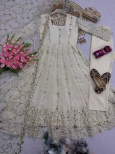 Hot Selling New Fashionable Designer Anarkali Dress for Women Full Sleeve Beautiful Georgette Indian Pakistani <b>Parties</b> Diwali - Product Image 5