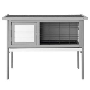 Pollaio in legno grigio impermeabile a un piano da 36 pollici per animali domestici e pollame, con spazio per conigli e gabbie - Product Image 2