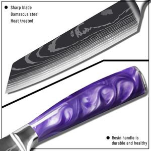 Couteau de Chef Damas Écologique Premium LEGACY BLADES Fait Main Professionnel pour Cuisine Style Japonais en Résine - Product Image 3