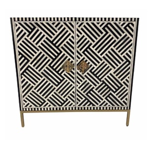 High Quality Black Bone Inlay 2 Doors & Large Shelves Sideboard Bone Inlay <b>Buffet</b> Bone Inlay Cupboard Console <b>Table</b> - Product Image 4