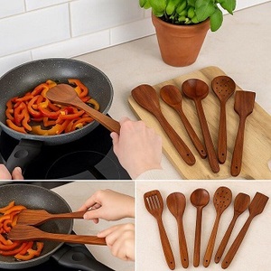 Cucharas y Cucharones de Madera Natural Hechos a Mano, Ecológicos y Modernos, Juego de 6 Piezas para Cocinar y Servir en el Hogar - Product Image 4