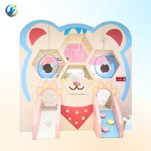 Structure de jeu nid d'abeille avec toboggan motif ours pour maternelle, montage rapide, nettoyage facile, aires de jeux intérieures OEM/ODM - Product Image 1