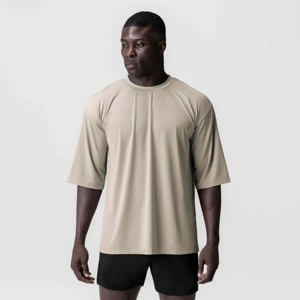 Camiseta de Hombre 100% Algodón, Tejida, Oversize, con Hombros Caídos y Cuello Redondo, Transpirable, de Secado Rápido, con Logotipo Personalizado, Venta al Por Mayor - Product Image 1