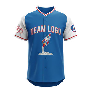 Vente flash - Ensembles de maillots de baseball en sublimation, polyester, col en V, boutons, vêtements de sport pour adultes, maillot de baseball - Product Image 3