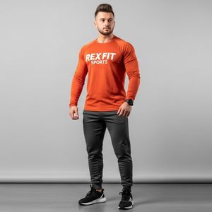 REXFIT SPORTS Camisetas de Manga Larga para Hombre, Material de Punto Suave, OEM, Ropa Deportiva y Casual - Product Image 4