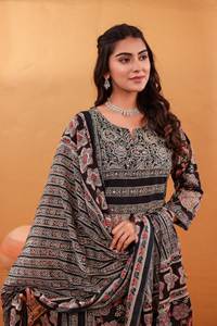 Ensemble de salwar kameez 3 pièces en pur coton – Coton Mal respirant pour le bureau et le quotidien pour femmes - Product Image 4