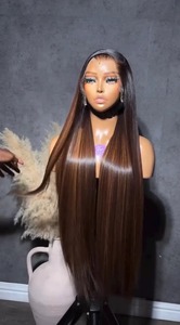 Cabello Humano Brasileño Liso de Excelente Calidad con Frontal de Encaje, Color Negro Natural, Cabello Sedoso y Suave Disponible para la Venta - Product Image 6