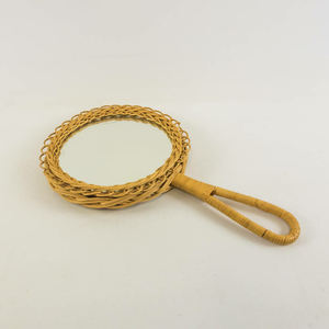 Espejo de mano ecológico de ratán, lindo espejo de mano pequeño, espejos de tocador, artículos esenciales de belleza y maquillaje - Product Image 6