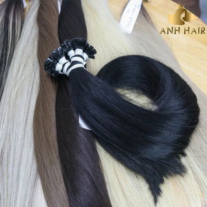 Extensiones de Cabello Natural Negro con Punta Plana, Cabello Humano Virgen Vietnamita de Doble Trama, Pre-Adheridas con Queratina, Venta al Por Mayor - Product Image 1