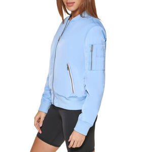 IRSA SPORTS Custom Women Solid Logo Finished Waterproof Bomber <b>Jacket</b> Winter Windproof Casual with Ribbed Cuffs - Product Image 4
