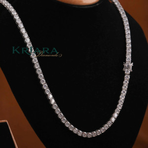Lab Grown Diamond 18K Gold Plated Rhodium Plated <b>Chain</b> Necklace S925 <b>Silver</b> Channel Setting Unisex Luxury Wedding <b>Box</b> <b>Chain</b> - Product Image 6