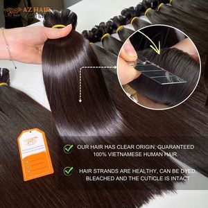 Venta al por mayor 100% paquetes de cabello crudo vietnamita trama de máquina doble cabello humano Remy cutícula alineada - Product Image 4