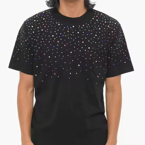 Wholesale <b>Light</b> Weight Men Rhinestone T-Shirts New Arrival Quick Dry Men Rhinestone T-Shirts Wholesale Price - Product Image 1