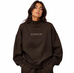 Sudadera Oversize de Cuello Alto para Mujer, de Algodón y Felpa, Calidad Premium, con Logotipo Personalizado, para Uso Diario - Product Image 1