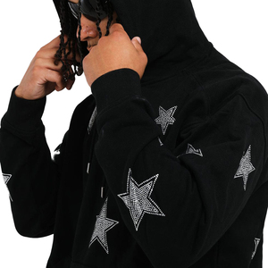 Conjunto Deportivo con Capucha y Estampado de Estrellas Negras para Hombre, Pantalones Largos, Transpirable, Estilo Urbano, Corte Regular, Algodón, Ropa de Otoño - Product Image 3