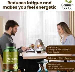 Tabletas Prensadas de Moringa Amla Premium 500 mg, Extracto Natural de Hoja y Fruto, Producto Herbal Rico en Antioxidantes, Bienestar Diario y Vitalidad - Product Image 3