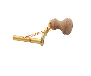 Outil rotatif à manivelle en laiton avec poignée en bois pour le polissage de bijoux DIY - Product Image 2