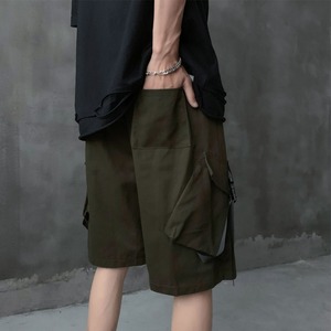Hot Sale Baggy Cargo Shorts Men Custom Logo Buckle <b>Strap</b> Pockets With Drawstrings For Sale Men's Cargo Casual Shorts - Product Image 4