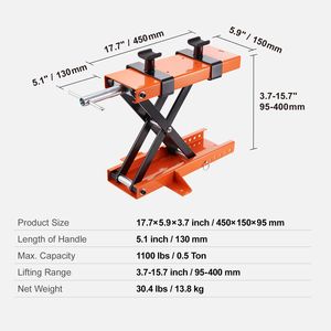 Sollevatore a Forbice per Moto da 500 kg con Perno di Sicurezza in Acciaio e Cavalletto di Sollevamento Moto da 500 kg - Product Image 4