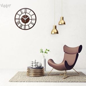 Reloj de Pared de Madera Estilo Art Deco, con Números Romanos, Cuarzo Analógico, Redondo, Decorativo, para Sala de Estar u Oficina - Product Image 5