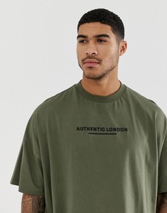 Camiseta de Manga Corta para Hombre, Estilo Londres, Color Verde Oliva, Talla Grande, con Estampado de Letras en la Parte Delantera, Estilo Casual, Corte Ajustado de Jersey de Algodón - Product Image 1