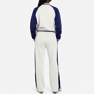 Nouvel article : Ensemble de survêtement color-block pour femme – Veste zippée à manches longues et pantalon de jogging – Tenue de sport décontractée deux pièces coupe ample - Product Image 2