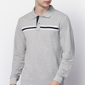 Polos de manga larga para hombre de alta calidad, personalizados, ajustados, 100% algodón, transpirables, de color sólido. - Product Image 2