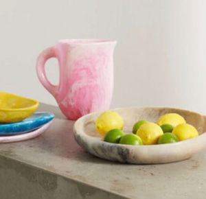 Jarra de Resina de Lujo Hecha a Mano, Ecológica, Estilo Americano, Color Personalizable, Asa con Aspecto de Ónix Amarillo - Product Image 2