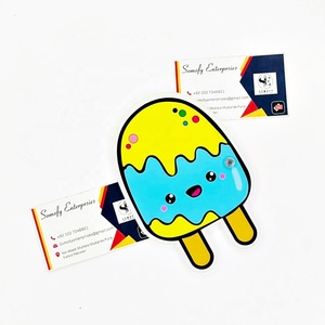 Somoly Enterprises Rectangle Heart Acrylic Lash Box Tools Ice Cream Pop Sticker Colorful Kawaii Design Plate Yellow Blue - Product Image 2