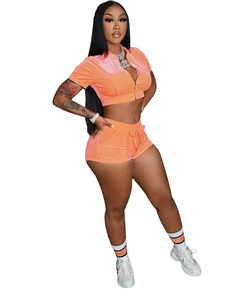 ชุดเครื่องแต่งกายในยิมสำหรับผู้หญิงชุดเสื้อผ้าแฟชั่นฤดูร้อนแสนสบายสำหรับผู้หญิงโลโก้ยาง - Product Image 3