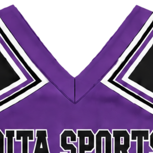 Ensemble d'uniformes de cheerleading personnalisés par le fabricant, couleur violet, haut court sans manches et jupe plissée, vêtements de danse pour équipe sportive - Product Image 6
