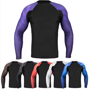 เสื้อรัดกล้ามเนื้อผู้ชายสำหรับ MMA แขนยาว พิมพ์ลายแบบ Sublimation คุณภาพสูง OEM พร้อมโลโก้ - Product Image 6
