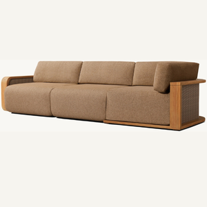 <b>Sofa</b> furniture with three seats made of teak wood with soft and durable foam, modern design, equipped with armrests - Product Image 2
