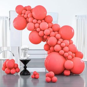 ชุดอุปกรณ์ตกแต่งซุ้มลูกโป่งปาร์ตี้วู สีพาสเทล แดง ชมพู คอรัล ทำจากยางลาเท็กซ์ 100 ชิ้น ขนาดต่างๆ 36 18 12 10 5 นิ้ว สำหรับงานปาร์ตี้ สีคอรัล - Product Image 1