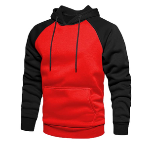 Sweat-shirts décontractés pour hommes en coton à capuche avec cordon de serrage, coupe régulière, manches classiques, poche kangourou, écologiques, printemps - Product Image 2