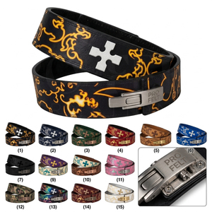 High Performance Training Fitness Safety Genuine Leather All Over Printed Custom Pattern Lever Buckle <b>Belt</b> Workout Gym <b>Belt</b> Men - Product Image 1