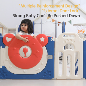 Vườn chơi trẻ em lớn, hàng rào nhựa gấp gọn an toàn mới nhất, sân chơi di động có cầu trượt, khu vui chơi trong nhà cho trẻ em với cửa - Product Image 3