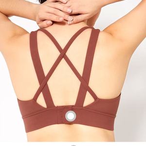 Gran oferta 2025 Sujetador deportivo personalizado para mujer, fábrica al por mayor, moda para mujer, suave, Fitness, gimnasio, soporte medio, Sujetador deportivo sin costuras - Product Image 4