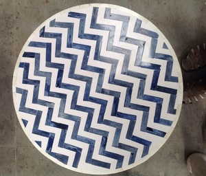 ILAHI's Bone Inlay <b>Table</b> Modern Design Agate Detailing <b>Storage</b> Portable Home Furniture - Product Image 4