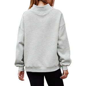 Sudadera de Forro Polar Oversize para Mujer, Color Azul Marino Oscuro, Cuello Redondo, Ajuste Cómodo y Relajado, Venta al por Mayor, Ropa Urbana, OEM para EE. UU., Reino Unido y Europa - Product Image 6