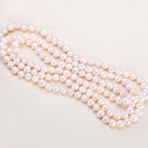 Collar de Perlas de Agua Dulce de Alta Gama con Patrón de Crecimiento de 8 mm, Largo, Multicapa, con Cuentas de Patata, Joyería de Lujo - Product Image 2