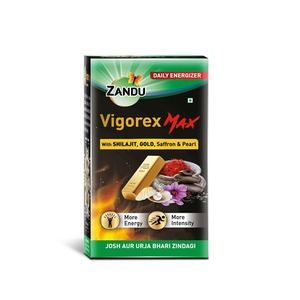Zandu Vigorex MAX, 20 capsules, enrichi en Shilajit, or, safran, perle et Ashwagandha pour l'intensité et l'énergie - Product Image 1