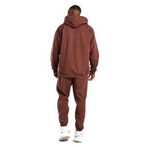Conjunto de Sudadera con Capucha y Pantalones Acampanados de Algodón Terry Oversize con Cremallera para Hombre, Estilo Streetwear OEM, Lavado Ácido - Product Image 2