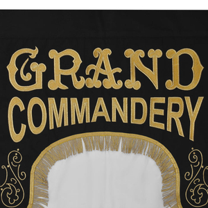 Bandera de los Grandes Caballeros Templarios Bordada en Blanco y Negro con Flecos Dorados, Dakota del Sur - Product Image 3