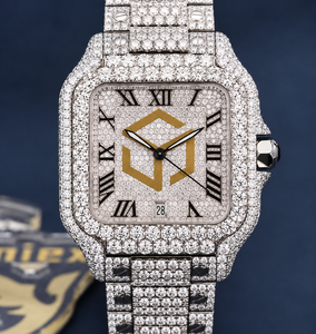 Luxury Stainless Steel Moissanite Diamond Iced Out <b>Watch</b> Men Women Fashion Wristwatch - Product Image 1
