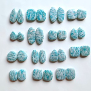 Paire de cabochons en amazonite de qualité supérieure, pierres précieuses brutes de qualité exceptionnelle, lot de cabochons pour la fabrication de bijoux, prêt à la vente - Product Image 1